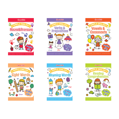 Picture of SMART KIDS SIMPLE ENGLISH SET OF 6 (NOUNS, VOWELS, VERBS, READING COMPRE, SIGHT WORDS, &RHYMING WORDS)